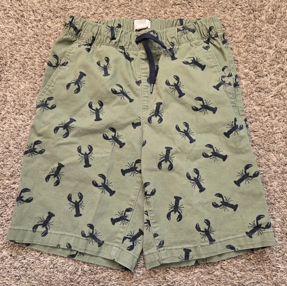 Old Navy Green Shorts Navy Lobster/Crawfish Print Boys Size 14/16